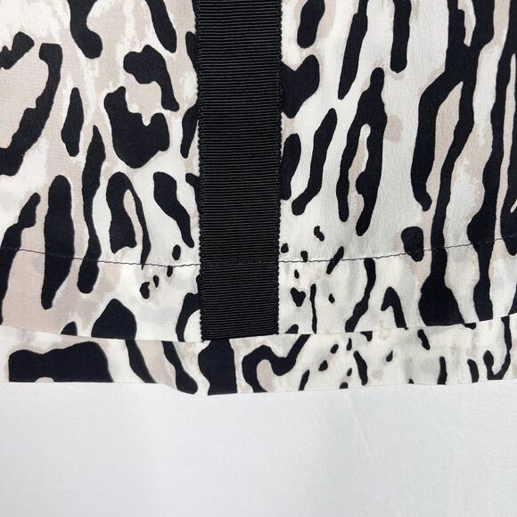 Joie XSmall XS Black White Silk Toki Ocelet Printed Tank Animal Print Grossgrain - Picture 6 of 12